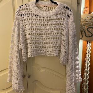 Crop sheer sweater - free people new with tags!